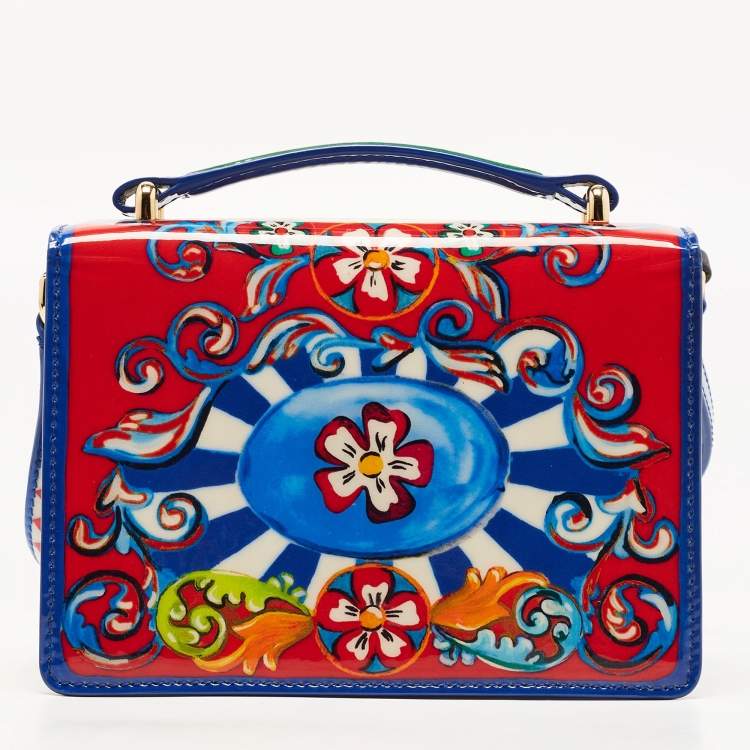 Pre Owned Dolce & Gabbana Multicolor Majolica Print PVC Rosalia Top Handle Bag