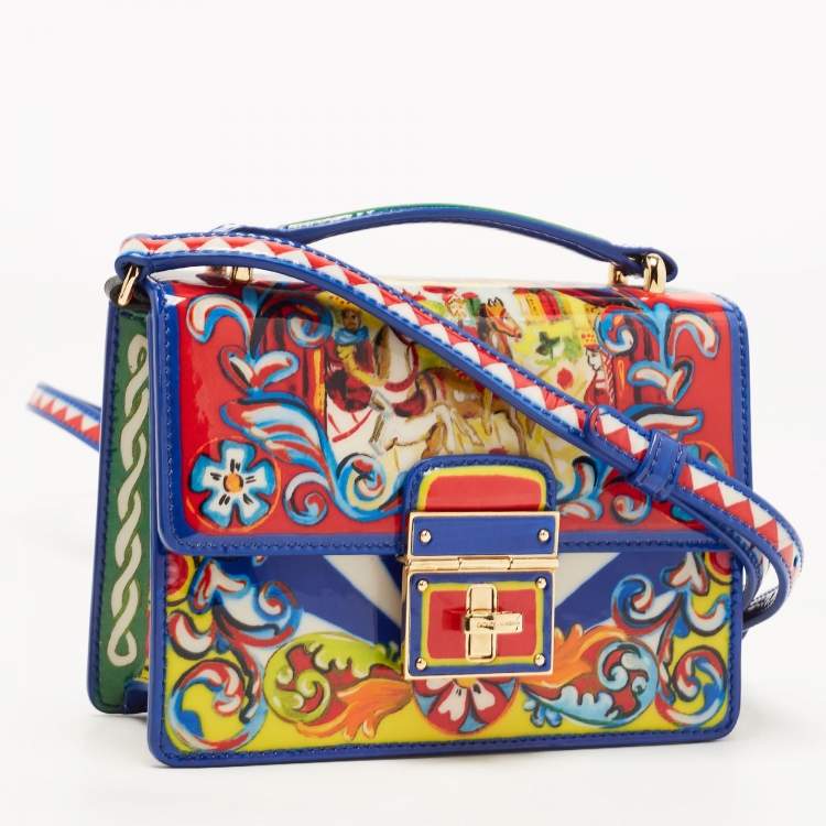 Pre Owned Dolce & Gabbana Multicolor Majolica Print PVC Rosalia Top Handle Bag