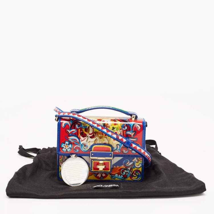 Pre Owned Dolce & Gabbana Multicolor Majolica Print PVC Rosalia Top Handle Bag