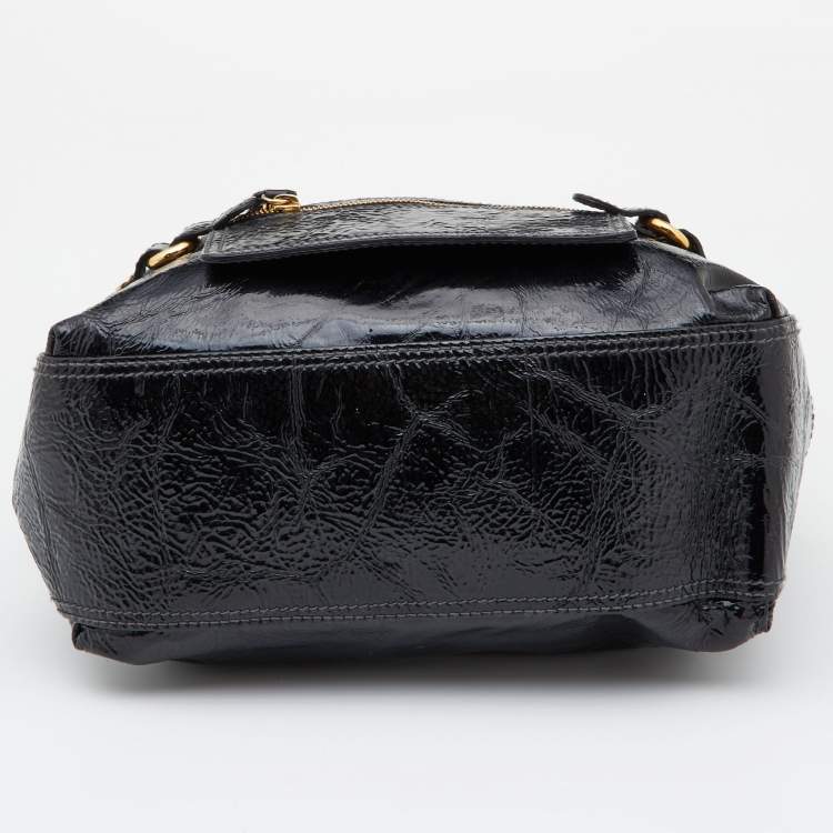 Pre Owned D&G Black Patent Leather Frame Front Pocket Bag