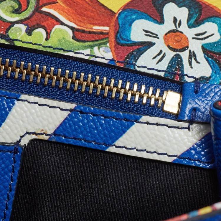 Pre Owned Dolce & Gabbana Multicolor Teatro Dei Pupi Print Leather Medium Miss Sicily Top Handle Bag