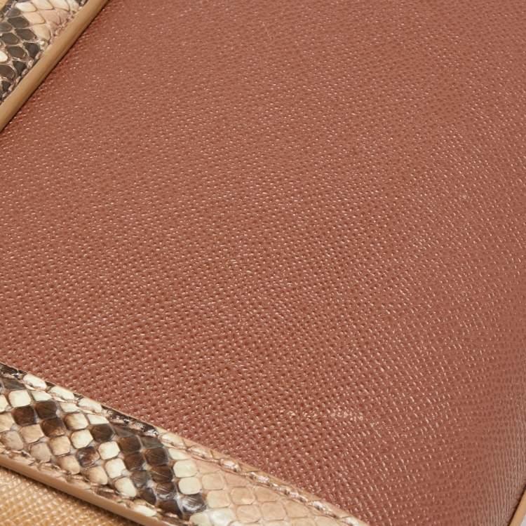Pre Owned Dolce & Gabbana Multicolor Leather and Python Medium Miss Monica Top Handle Bag