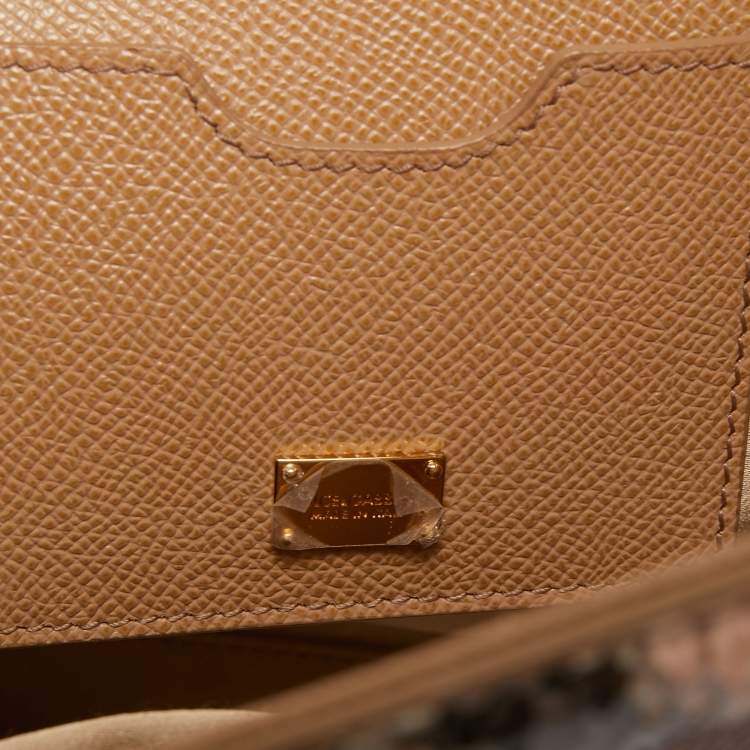 Pre Owned Dolce & Gabbana Multicolor Leather and Python Medium Miss Monica Top Handle Bag