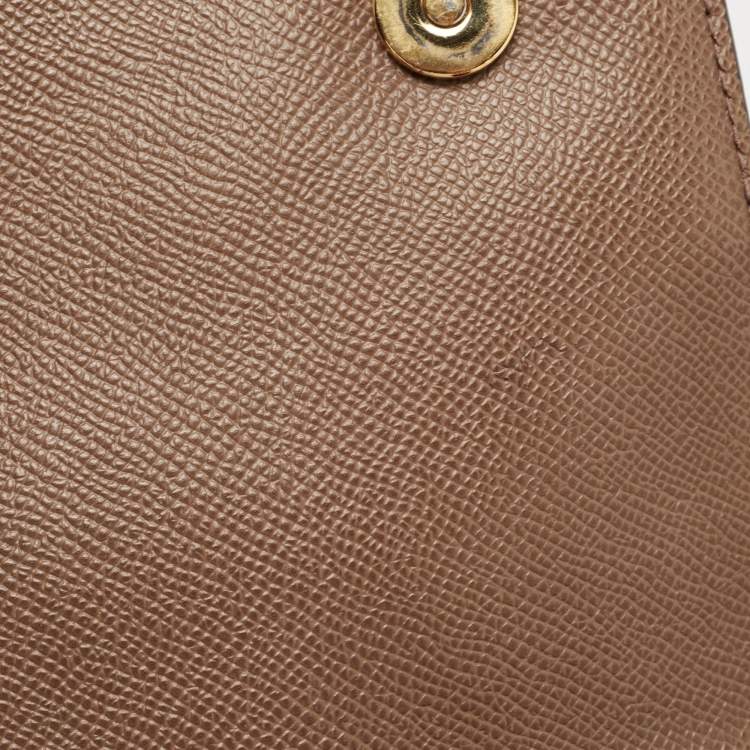 Pre Owned Dolce & Gabbana Beige Leather Large Miss Sicily Top Handle Bag