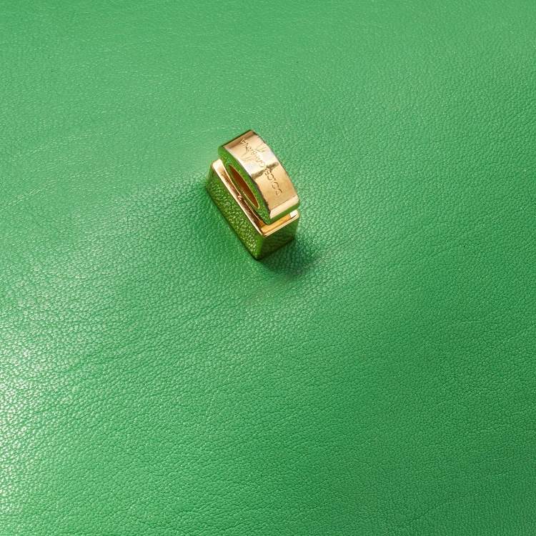 Pre Owned Dolce & Gabbana Green Leather Padlock Top Handle Bag