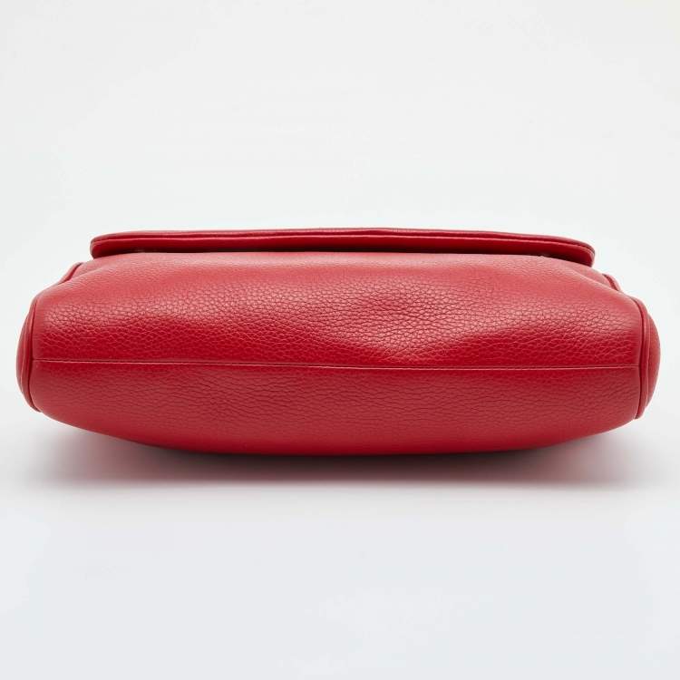 Pre Owned Dolce & Gabbana Red Leather Miss Sicily Top Handle Bag