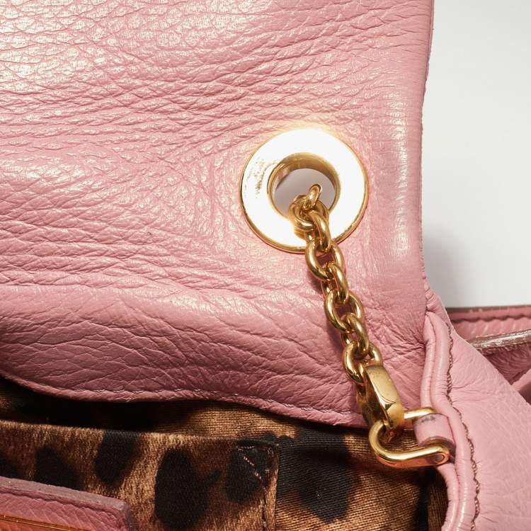 Pre Owned Dolce & Gabbana Pink Leather Belt Bag