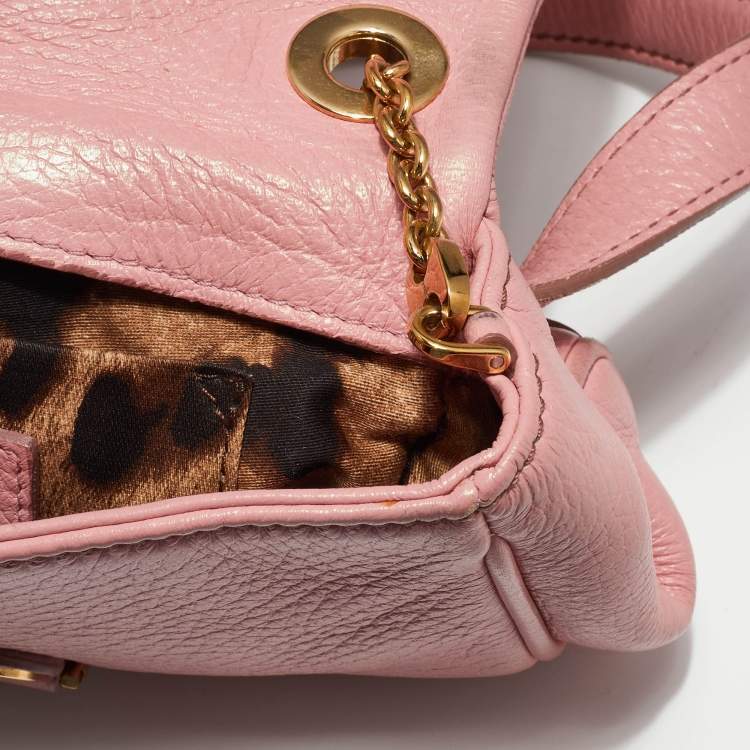 Pre Owned Dolce & Gabbana Pink Leather Belt Bag