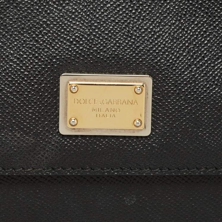 Pre Owned Dolce & Gabbana Black Leather Large Miss Sicily Top Handle Bag