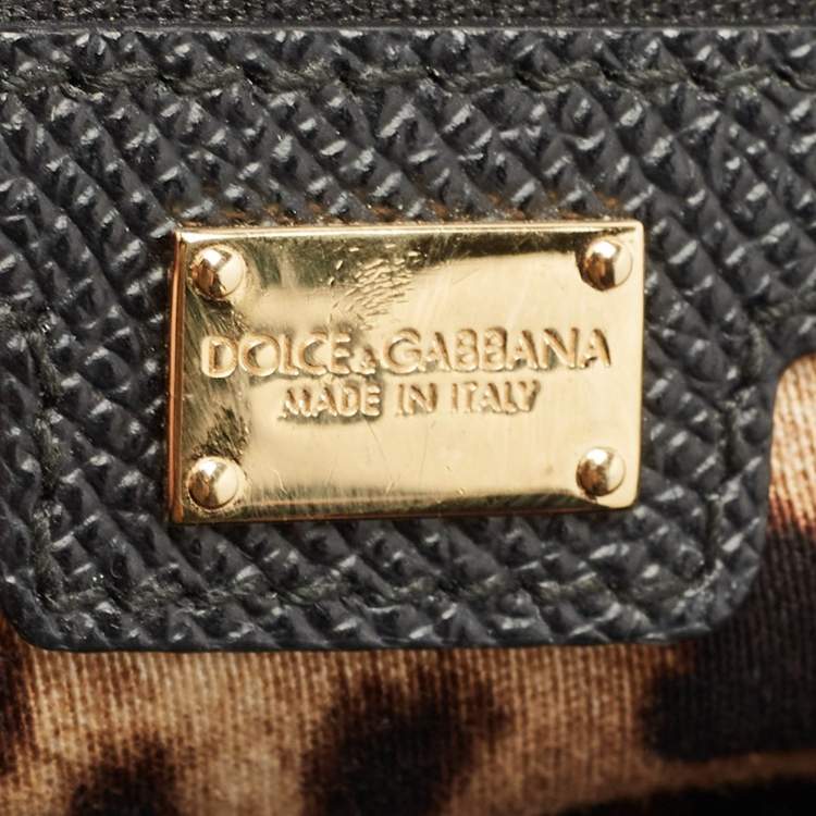 Pre Owned Dolce & Gabbana Black Leather Large Miss Sicily Top Handle Bag