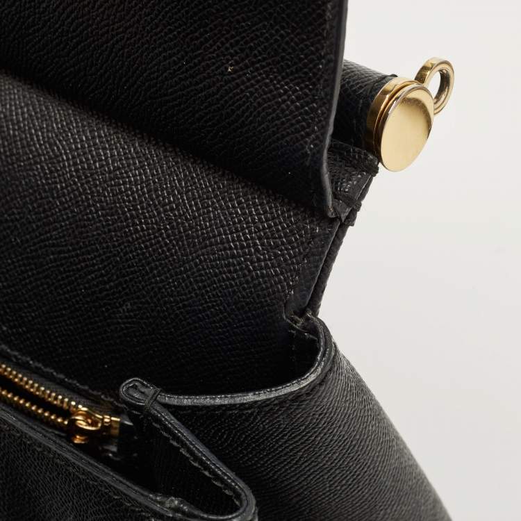 Pre Owned Dolce & Gabbana Black Leather Large Miss Sicily Top Handle Bag