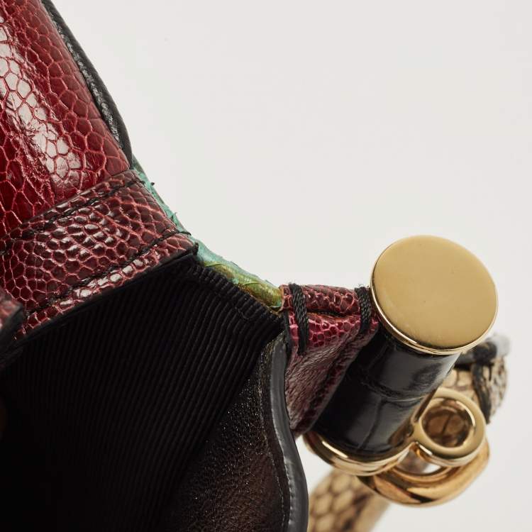 Pre Owned Dolce & Gabbana Multicolor Mixed Exotic Limited Edition Small Miss Sicily Top Handle Bag