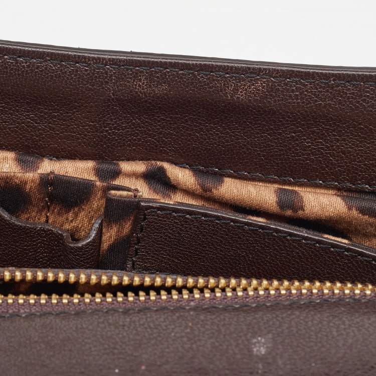 Pre Owned Dolce & Gabbana Beige/Brown Python Medium Miss Sicily Top Handle Bag