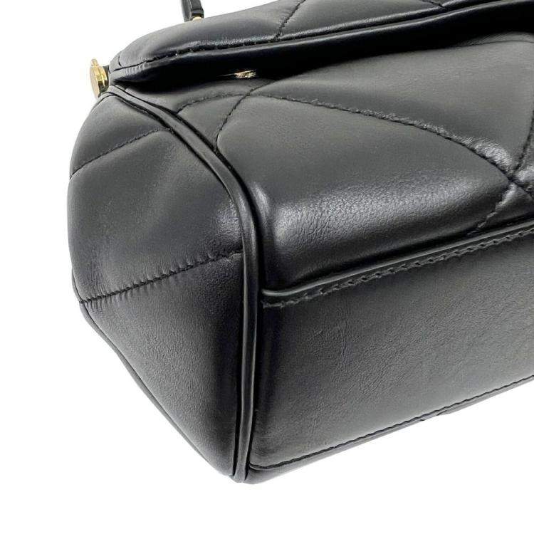 Pre Owned Dolce & Gabbana Black Quilted Leather Small Miss Sicily Top Handle Bag
