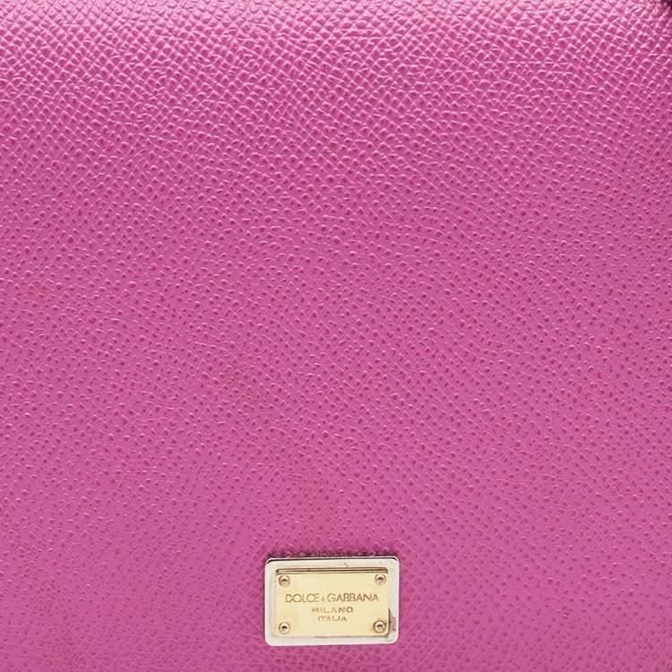 Pre Owned Dolce & Gabbana Pink Leather Mini Dauphine Crossbody Bag
