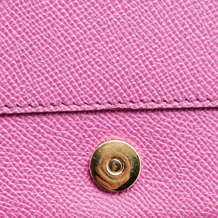 Pre Owned Dolce & Gabbana Pink Leather Mini Dauphine Crossbody Bag