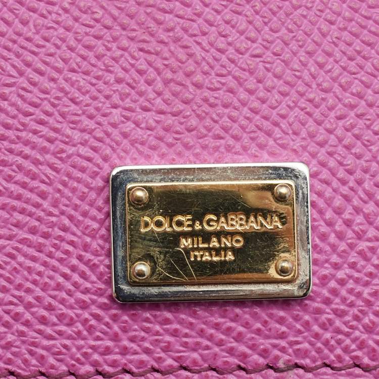 Pre Owned Dolce & Gabbana Pink Leather Mini Dauphine Crossbody Bag