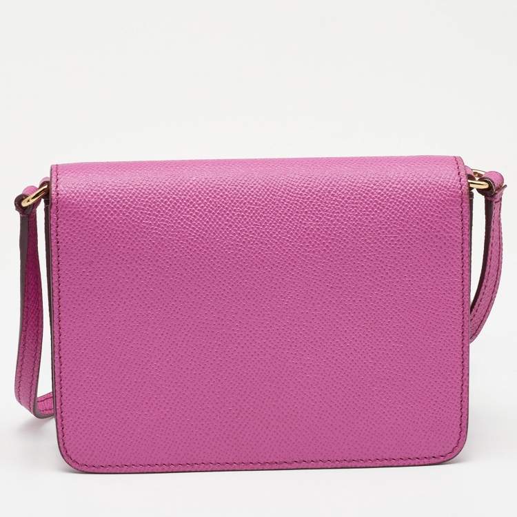 Pre Owned Dolce & Gabbana Pink Leather Mini Dauphine Crossbody Bag