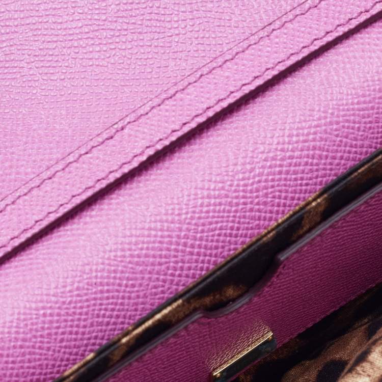 Pre Owned Dolce & Gabbana Pink Leather Mini Dauphine Crossbody Bag
