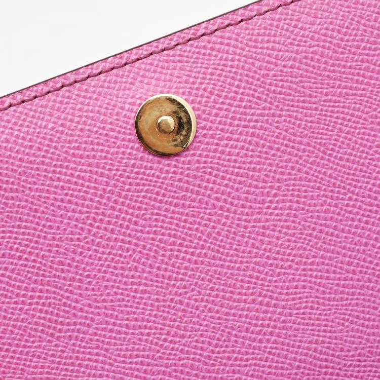 Pre Owned Dolce & Gabbana Pink Leather Mini Dauphine Crossbody Bag