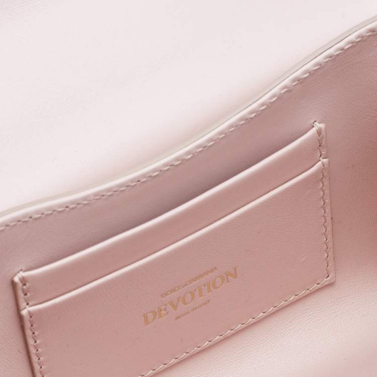 Pre Owned Dolce & Gabbana Pink Leather Devotion Mordore Crossbody Bag