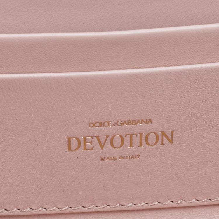 Pre Owned Dolce & Gabbana Pink Leather Devotion Mordore Crossbody Bag