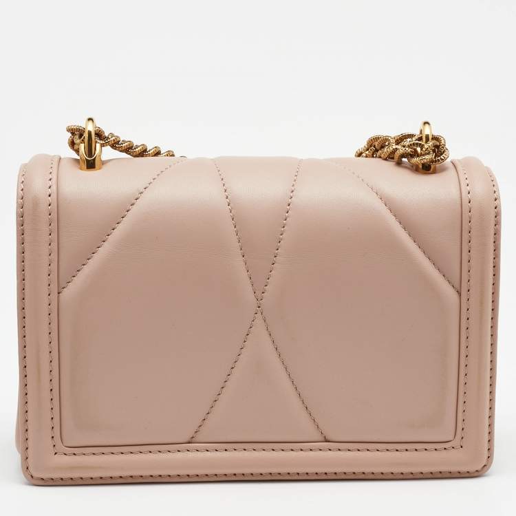 Pre Owned Dolce & Gabbana Pink Leather Devotion Mordore Crossbody Bag