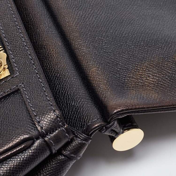 Pre Owned Dolce & Gabbana Black Leather Large Miss Sicily Top Handle Bag