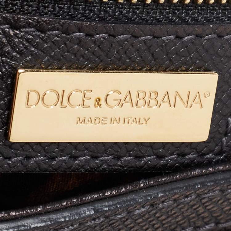 Pre Owned Dolce & Gabbana Black Leather Large Miss Sicily Top Handle Bag