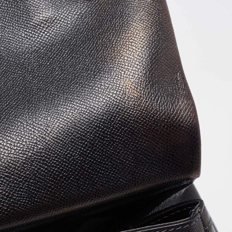 Pre Owned Dolce & Gabbana Black Leather Large Miss Sicily Top Handle Bag