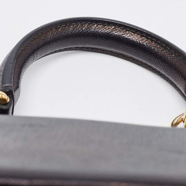 Pre Owned Dolce & Gabbana Black Leather Large Miss Sicily Top Handle Bag