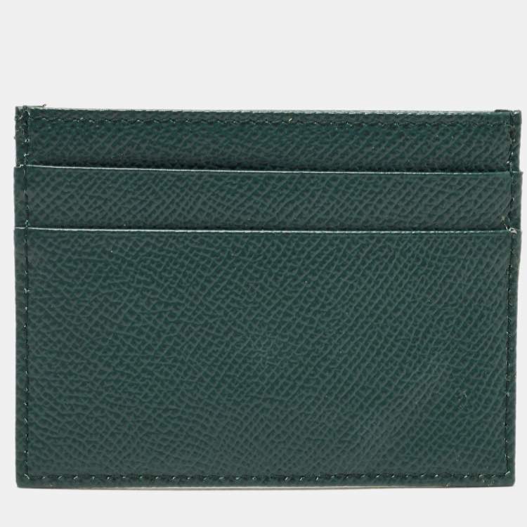 مملوكة مسبقًا Dolce & Gabbana Green Leather Card Holder