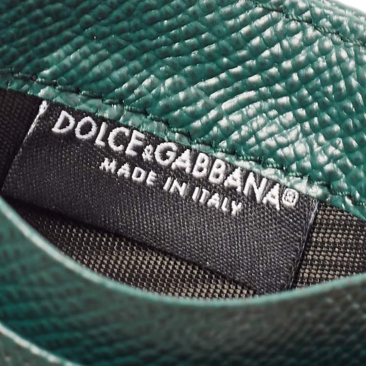 مملوكة مسبقًا Dolce & Gabbana Green Leather Card Holder