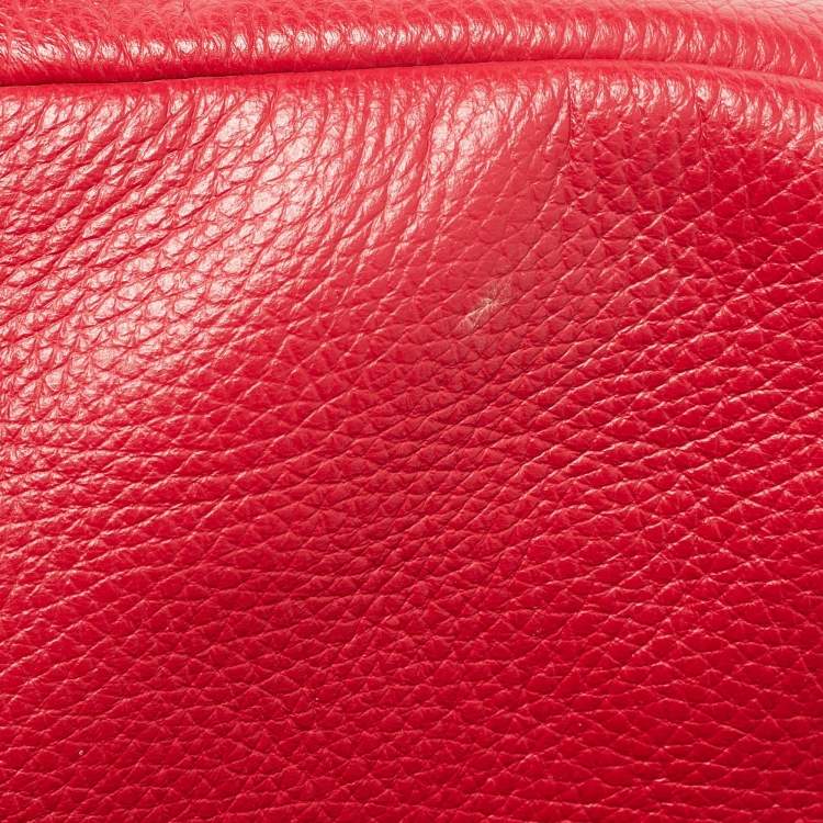 Pre Owned Dolce & Gabbana Red Leather Miss Sicily Top Handle Bag