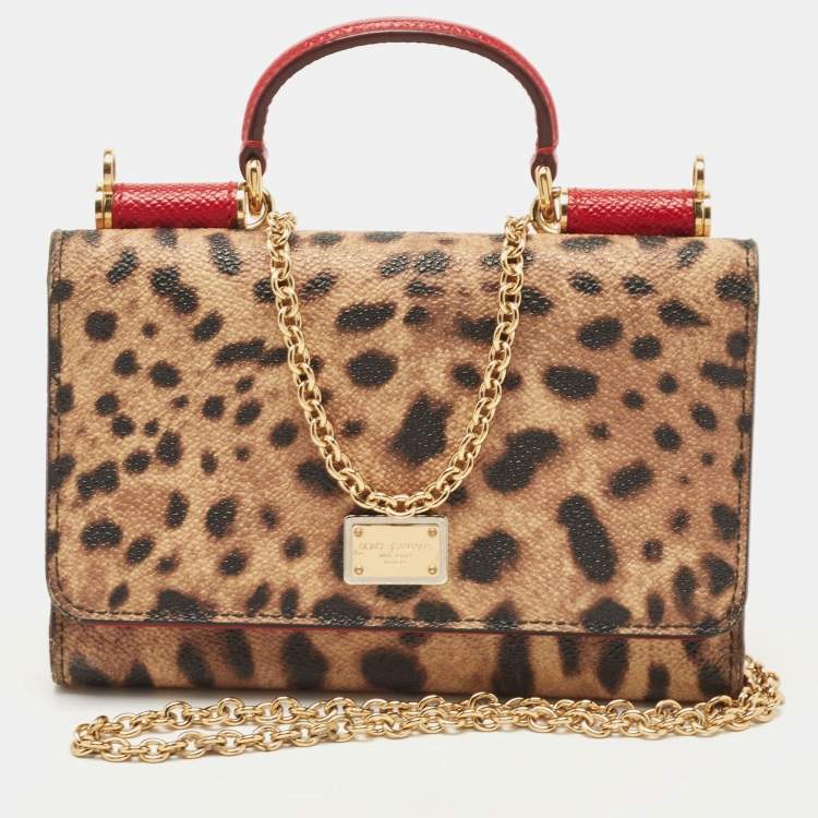 Dolce & Gabbana Small Sicily Leopard-Print Shoulder Bag