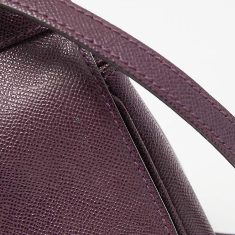 Pre Owned Dolce & Gabbana Purple Leather Medium Miss Sicily Top Handle Bag