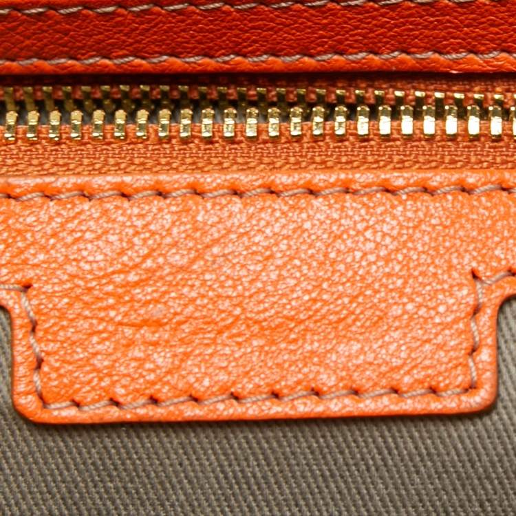 Pre Owned Dolce & Gabbana Orange Leather Twist Laptop Bag