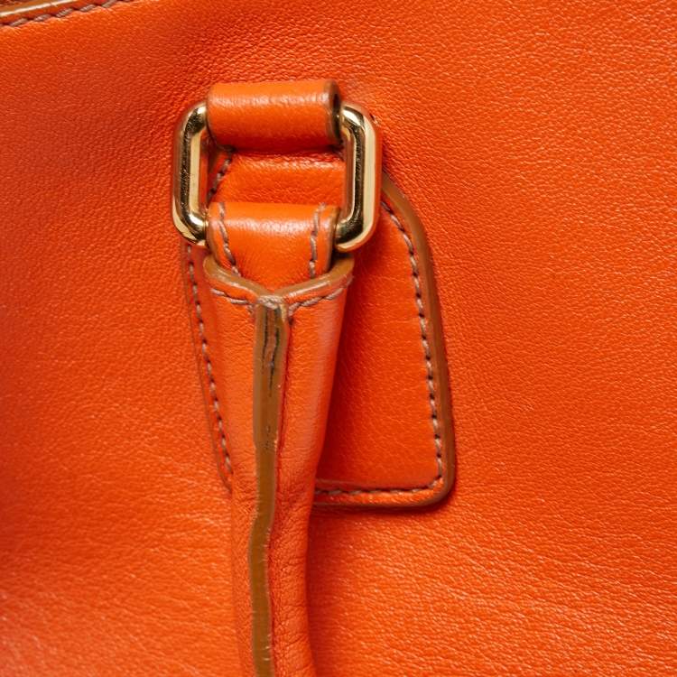 Pre Owned Dolce & Gabbana Orange Leather Twist Laptop Bag