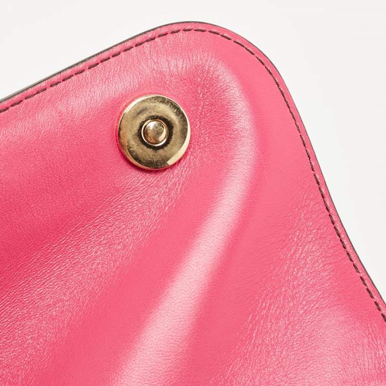 Pre Owned Dolce & Gabbana Pink Python Medium Miss Sicily Top Handle Bag