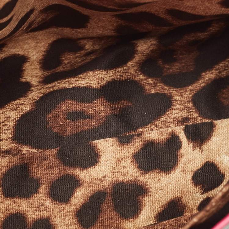 Pre Owned Dolce & Gabbana Pink Python Medium Miss Sicily Top Handle Bag