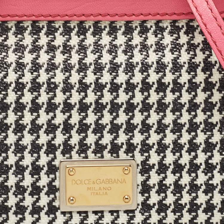 مملوكة مسبقًا Dolce & Gabbana Multicolor Woven Straw, Leather and Python Small Miss Sicily Top Handle Bag