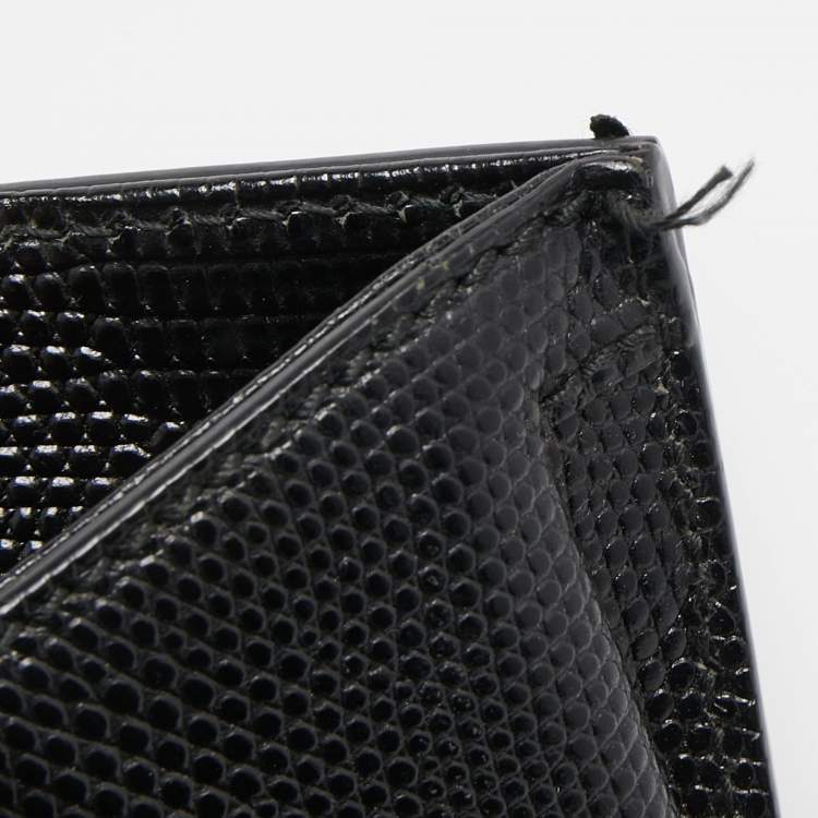 Pre Owned Dolce & Gabbana Black Lizard Embossed Leather Medium Miss Monica Top Handle Bag