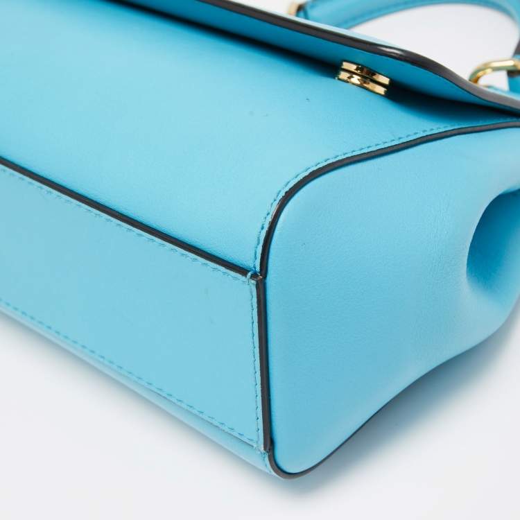 Pre Owned Dolce & Gabbana Blue Leather Small Miss Sicily Top Handle Bag