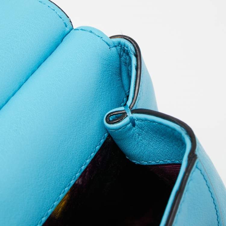 Pre Owned Dolce & Gabbana Blue Leather Small Miss Sicily Top Handle Bag