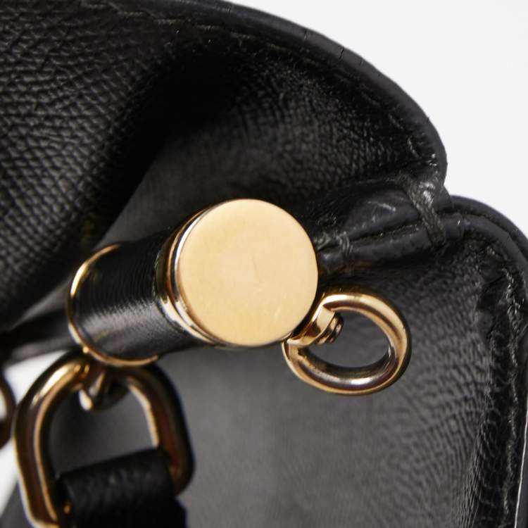 Pre Owned Dolce & Gabbana Black Leather Small Miss Sicily Top Handle Bag