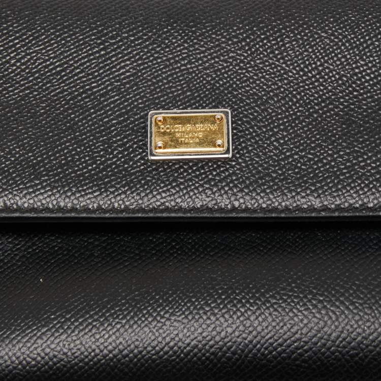 Pre Owned Dolce & Gabbana Black Leather Small Miss Sicily Top Handle Bag