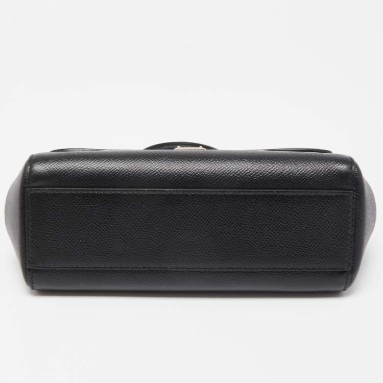 Pre Owned Dolce & Gabbana Black Leather Small Miss Sicily Top Handle Bag