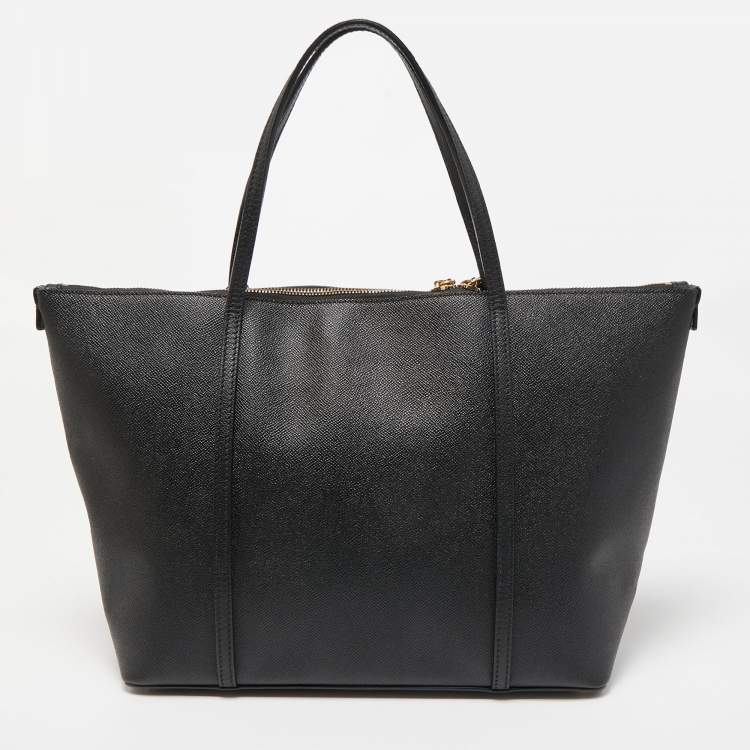Pre Owned Dolce & Gabbana Black Leather Miss Escape Shopper Tote