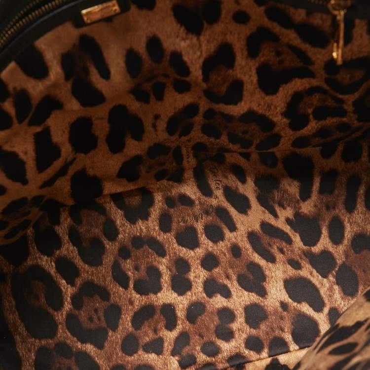 Pre Owned Dolce & Gabbana Black Leather Miss Escape Shopper Tote