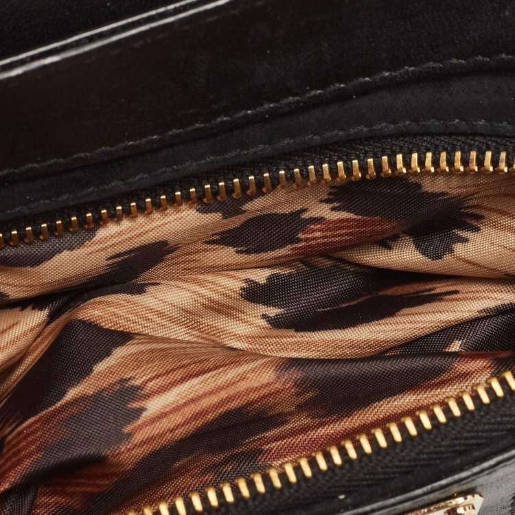 Pre Owned Dolce & Gabbana Black Python Ring Flap Shoulder Bag